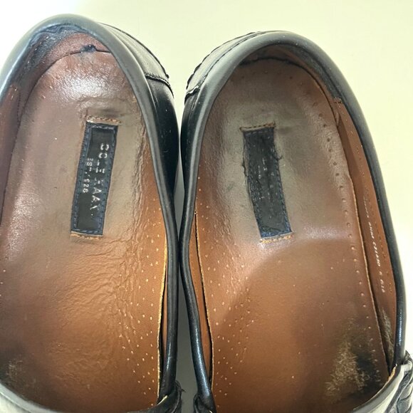 Cole Hann Black Leather Horse bit Loafers Pinch Gotham 8.5 Men\'s Made In India